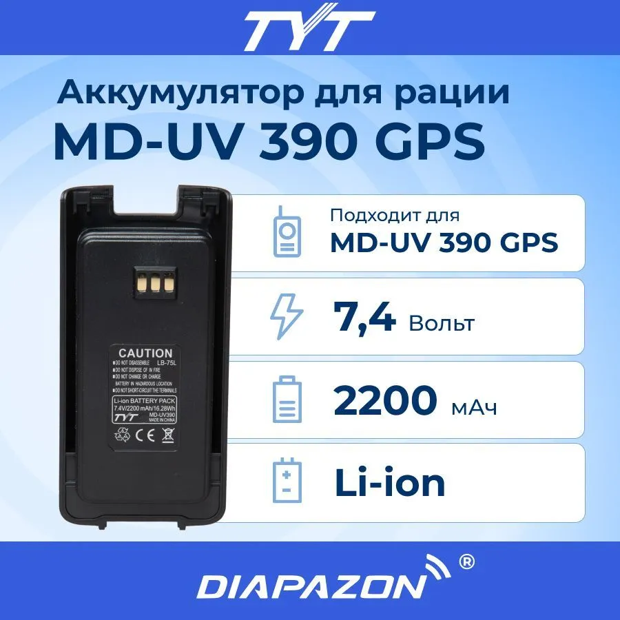 Аккумулятор для рации TYT DM-390